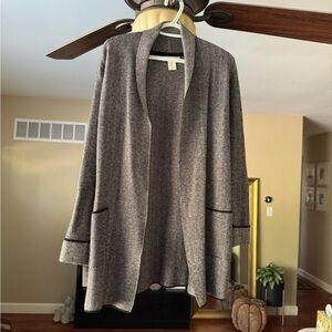 Christian Siriano Charcoal Open Cardigan